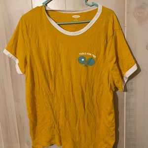 Old Navy Yellow “Table For Two” Tee